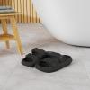 imageBRONAX Pillow Slippers for Women and Men  Adjustable Double Buckle Shower Slides  Cushioned Thick Sole SandalsY15  All Black