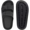 imageBRONAX Pillow Slippers for Women and Men  Adjustable Double Buckle Shower Slides  Cushioned Thick Sole SandalsY15  All Black