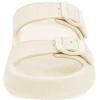 imageBRONAX Pillow Slippers for Women and Men  Adjustable Double Buckle Shower Slides  Cushioned Thick Sole SandalsY15  Beige
