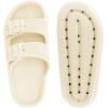 imageBRONAX Pillow Slippers for Women and Men  Adjustable Double Buckle Shower Slides  Cushioned Thick Sole SandalsY15  Beige