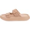 imageBRONAX Pillow Slippers for Women and Men  Adjustable Double Buckle Shower Slides  Cushioned Thick Sole SandalsY15  Brown