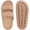 imageBRONAX Pillow Slippers for Women and Men  Adjustable Double Buckle Shower Slides  Cushioned Thick Sole SandalsY15  Brown