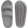 imageBRONAX Pillow Slippers for Women and Men  Adjustable Double Buckle Shower Slides  Cushioned Thick Sole SandalsY15  Dark Grey