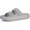 imageBRONAX Pillow Slippers for Women and Men  Adjustable Double Buckle Shower Slides  Cushioned Thick Sole SandalsY15  Dark Grey