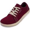 imageWHITIN Mens Canvas Barefoot Shoes  Wide ToeBox  ZeroDrop SoleW81 V2  Wine Red Canvas