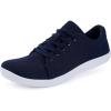 imageWHITIN Mens Fashion Barefoot Knit Minimalist Sneakers Wide Width fit Zero Drop Sole Size 10511 Minimus Casual Shoes Walking Woven Laces Up Blue 44
