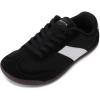 imageWHITIN Wide Barefoot Sneakers for Women  Brogue Toe Cap Style  SuedeKnit HybridBlack