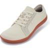 imageWHITIN Womens Canvas Barefoot Shoes  Wide Width Minimalist Sneakers  Classic Fit Low TopW81v2  Canvas Beige Gum