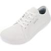 imageWHITIN Womens Minimalist Barefoot Shoes Size 7 Zero Drop Wide Width Toe Box Fashion Sneakers Walking Tennis Workout Leather Lifting Flat White 38