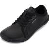 imageWHITIN Womens Minimalist Barefoot Shoes Size 7 Zero Drop Wide Width Toe Box Fashion Sneakers Walking Tennis Workout Lifting Leather Flat Black 38