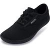 imageWHITIN Womens Wide Canvas Minimalist Barefoot Shoes  Zero Drop Sole  Casual SneakerNvblackblack2