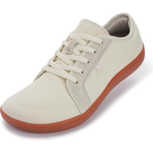 imageWHITIN Mens Canvas Barefoot Shoes  Wide ToeBox  ZeroDrop SoleW81 V2  Beige Gum Canvas