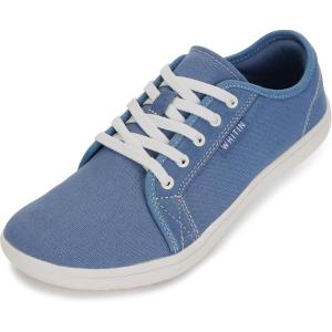 imageWHITIN Mens Canvas Barefoot Shoes  Wide ToeBox  ZeroDrop SoleW81 V2  Light Blue