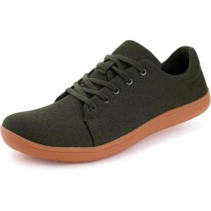 imageWHITIN Mens Fashion Barefoot Knit Minimalist Sneakers Wide Width fit Zero Drop Sole Size 10511 Minimus Casual Outdoor Shoes Walking Green 44