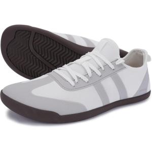 imageWHITIN Mens Summer Barefoot Shoes  Wide Toe Box  Sleek StitchFreeW611  White Grey