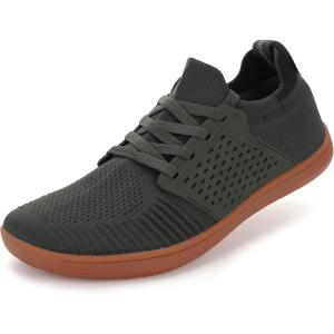 imageWHITIN Mens Wide Minimalist Barefoot Sneakers  Zero Drop  Midfoot StabilityW85 Green Gum