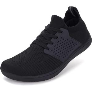 imageWHITIN Mens Wide Minimalist Barefoot Sneakers  Zero Drop  Midfoot StabilityW85 Rich Black