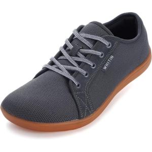 imageWHITIN Mens Wide Minimalist Barefoot Sneakers  Zero Drop Sole  Optimal RelaxationGrey Gum
