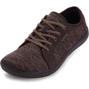 imageWHITIN Mens Wide Minimalist Barefoot Sneakers  Zero Drop Sole  Optimal RelaxationW81 Brown