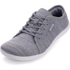 imageWHITIN Mens Wide Minimalist Barefoot Sneakers  Zero Drop Sole  Optimal RelaxationW81 Dark Grey