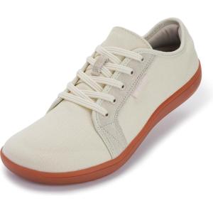 imageWHITIN Womens Canvas Barefoot Shoes  Wide Width Minimalist Sneakers  Classic Fit Low TopW81v2  Canvas Beige Gum