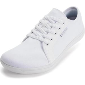 imageWHITIN Womens Canvas Barefoot Shoes  Wide Width Minimalist Sneakers  Classic Fit Low TopW81v2  Canvas White