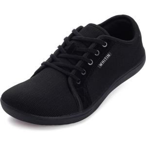 imageWHITIN Womens Minimalist Barefoot Shoes  Zero Drop Sole  Wide Width Fashion SneakerW81  All Black
