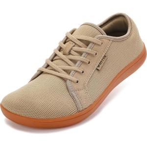 imageWHITIN Womens Minimalist Barefoot Shoes  Zero Drop Sole  Wide Width Fashion SneakerW81  Brown Gum