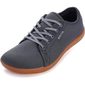 imageWHITIN Womens Minimalist Barefoot Shoes  Zero Drop Sole  Wide Width Fashion SneakerW81  Grey Brown