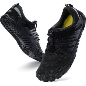 imageWHITIN Womens Minimalist Barefoot Shoes Zero Drop Trail Running Five Fingers Size Wide Toe Box Ladies Sneakers Runner RedW30  Black
