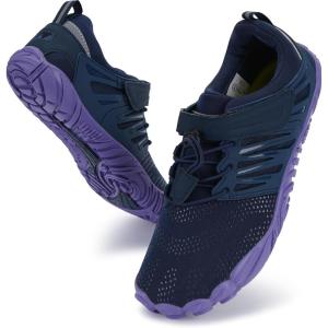 imageWHITIN Womens Minimalist Barefoot Shoes Zero Drop Trail Running Five Fingers Size Wide Toe Box Ladies Sneakers Runner RedW30  Dark Blue