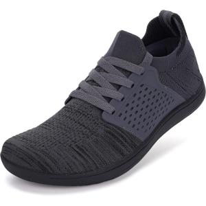 imageWHITIN Womens Wide Minimalist Barefoot Shoes  Zero Drop SoleW85  Dark Grey