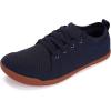 imageWHITIN Mens Slipon Minimalist Barefoot Shoes  Zero Drop Sole  Wide Toe BoxDark Blue