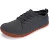 imageWHITIN Mens Slipon Minimalist Barefoot Shoes  Zero Drop Sole  Wide Toe BoxDark Grey