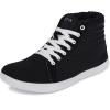 imageWHITIN Mens Barefoot Winter Shoes High Top Minimalist Sneakers Wide Toe Box Zero Drop Sole Size 11W Warm Training Fashion Walking Gym Black White 45