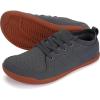 imageWHITIN Mens Slipon Minimalist Barefoot Shoes  Zero Drop Sole  Wide Toe BoxDark Grey