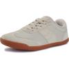 imageWHITIN Wide Toe Box Barefoot Sneakers for Women Suede Leather Minimalist Zero Drop Sole Shoes Size 8 Width 8W Laces Up Outdoor Beige Gum 39