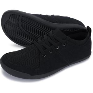 imageWHITIN Mens Slipon Minimalist Barefoot Shoes  Zero Drop Sole  Wide Toe BoxAll Black
