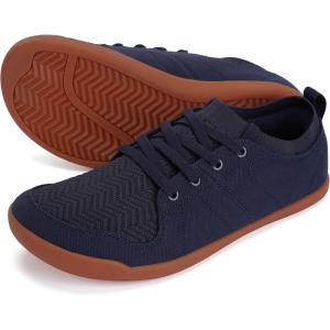 imageWHITIN Mens Slipon Minimalist Barefoot Shoes  Zero Drop Sole  Wide Toe BoxDark Blue