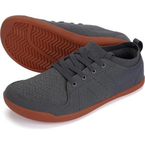 imageWHITIN Mens Slipon Minimalist Barefoot Shoes  Zero Drop Sole  Wide Toe BoxDark Grey