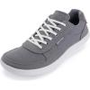 imageWHITIN Mens Wide Barefoot Shoes  Stylish Canvas Minimalist Sneakers  Zero Drop SoleW882  Grey White