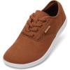 imageWHITIN Mens Wide Canvas Barefoot Sneakers  Zero Drop Sole  Minimalist FootwearW87  Light Brown