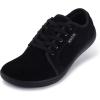 imageWHITIN Womens Genuine Leather Wide Barefoot Shoes  Footloose Minimalist Style  Zero Drop amp FlatW81v5  All Black