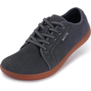 imageWHITIN Womens Genuine Leather Wide Barefoot Shoes  Footloose Minimalist Style  Zero Drop amp FlatW81v5  Grey Gum