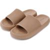 imageWHITIN Pillow Slippers for Women Non Slip  Cushioned Thick Sole Slides  Quick Drying Bathroom SandalsBrown