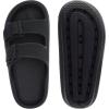 imageWHITIN Slides for Women Men Double Buckle Adjustable Thick Sole Pillow Slippers Bathroom SandalsBlack