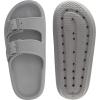 imageWHITIN Slides for Women Men Double Buckle Adjustable Thick Sole Pillow Slippers Bathroom SandalsGrey