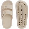 imageWHITIN Slides for Women Men Double Buckle Adjustable Thick Sole Pillow Slippers Bathroom SandalsKhaki