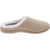 imageWHITIN Women Arch Support Fuzzy Knitted Slipper Warm Slip On House ShoesKhaki