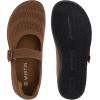 imageWHITIN Womens Barefoot Mary Jane Flats  Wide Toe Box  Zero Drop Sole  Adjustable StrapsW94  Brown